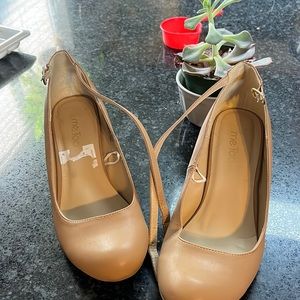 Tan wedge with ankle strap